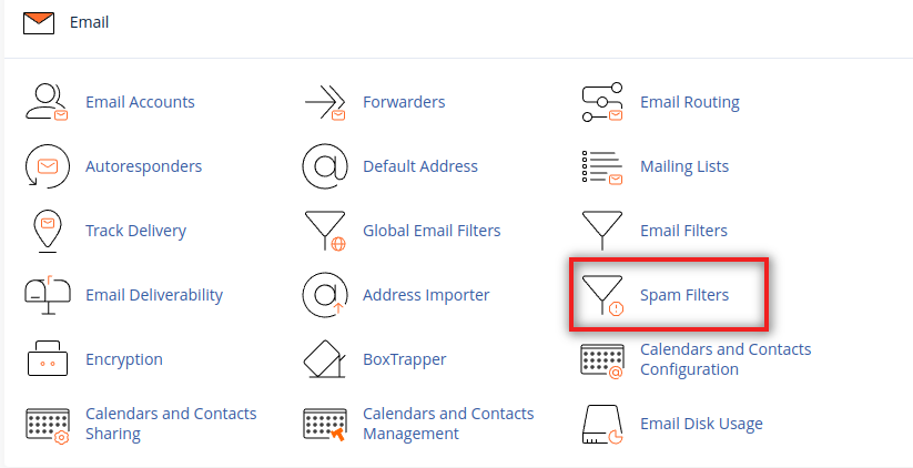 Email section in cPanel