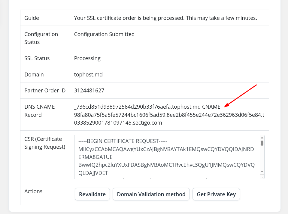 SSL validation DNS